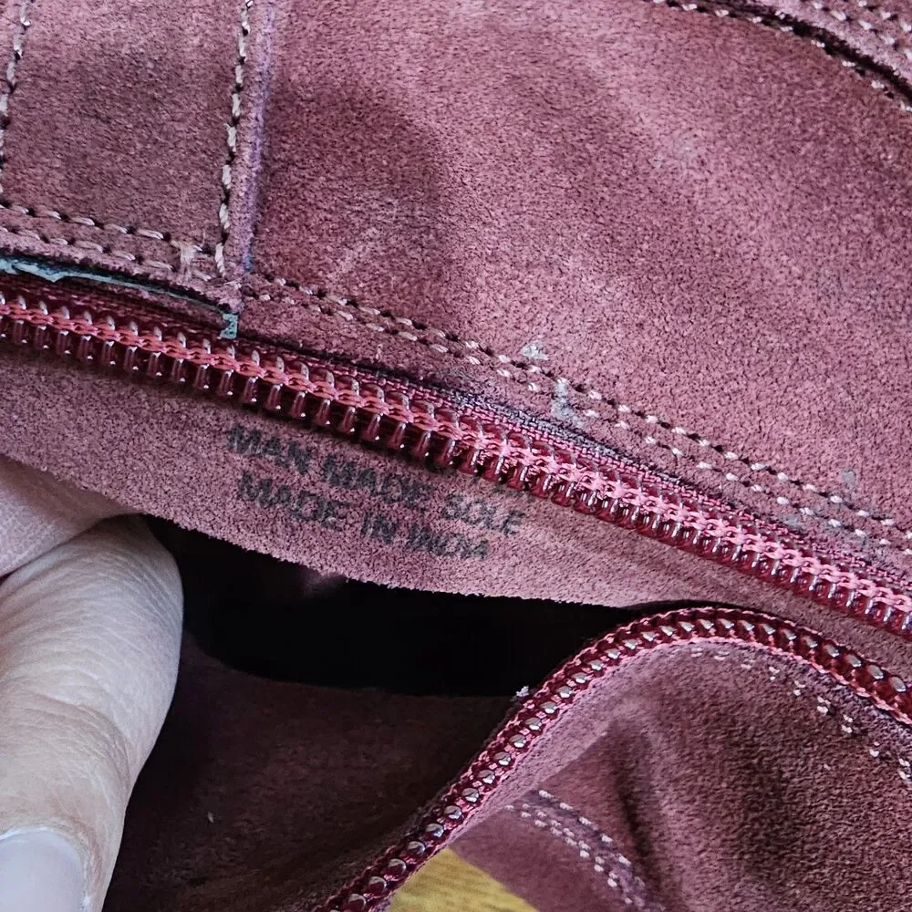 Diba Sleek Burgundy Almond Toe‎ Suede Bootie Size 9